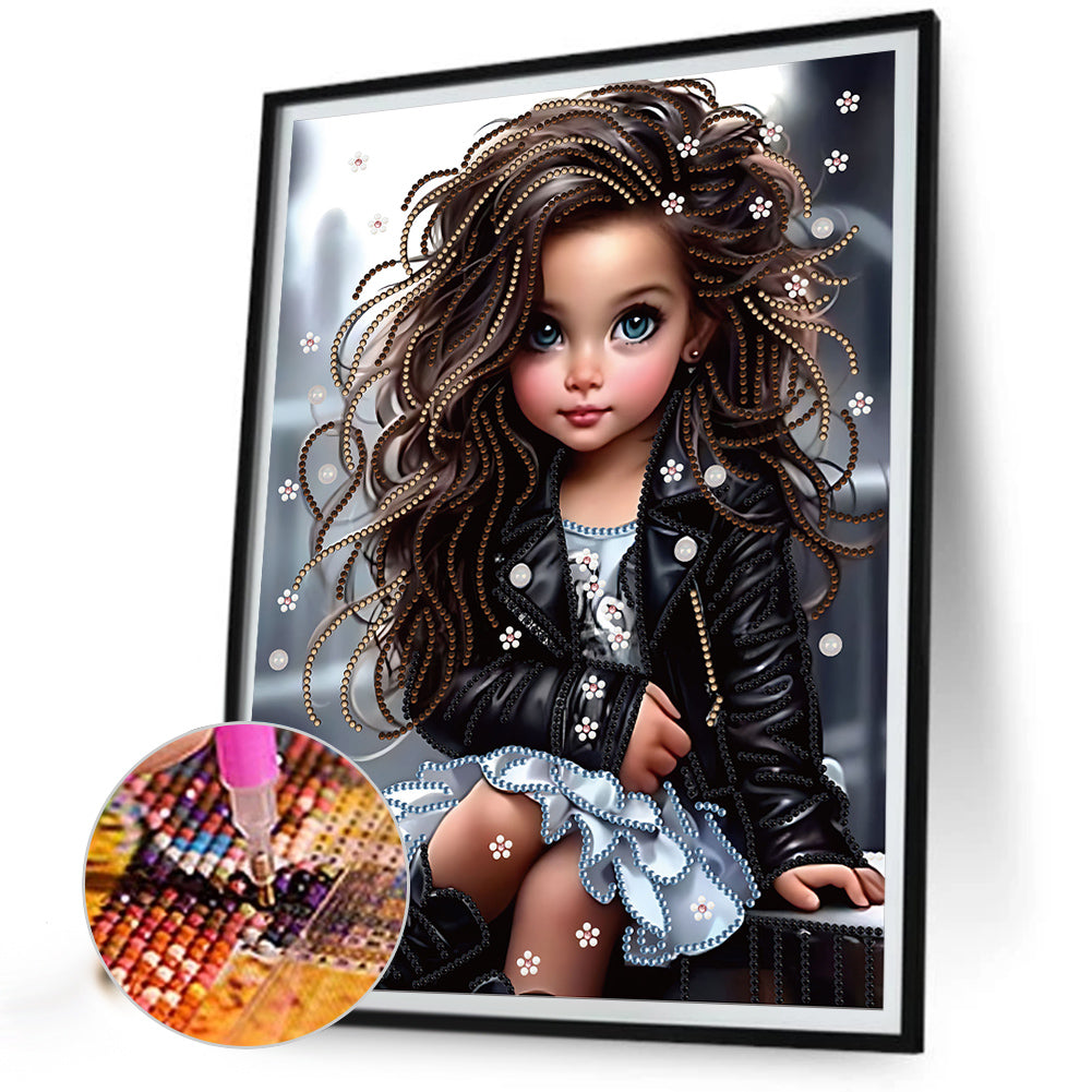 Sweet Cool Girl - Special Shaped Drill Diamond Painting 30*40CM