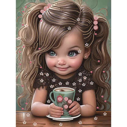 Sweet Cool Girl - Special Shaped Drill Diamond Painting 30*40CM