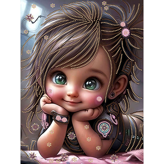 Sweet Cool Girl - Special Shaped Drill Diamond Painting 30*40CM