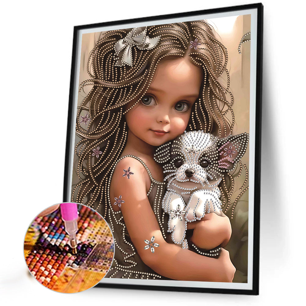 Sweet Cool Girl - Special Shaped Drill Diamond Painting 30*40CM