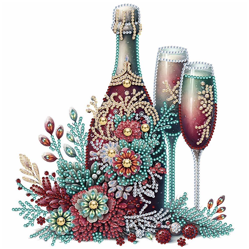 Celebration Champagne - Special Shaped Drill Diamond Painting 30*30CM