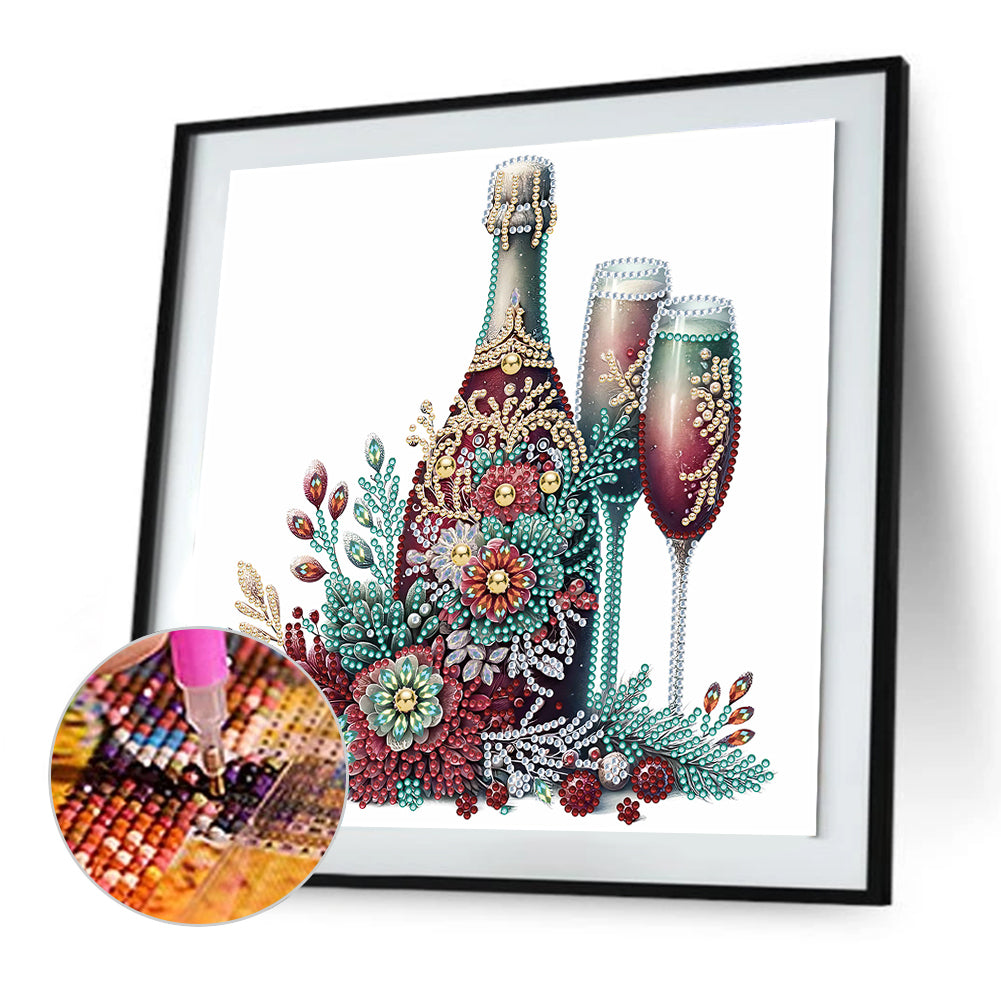 Celebration Champagne - Special Shaped Drill Diamond Painting 30*30CM