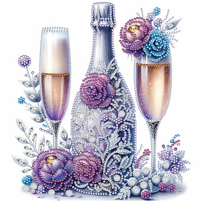 Celebration Champagne - Special Shaped Drill Diamond Painting 30*30CM