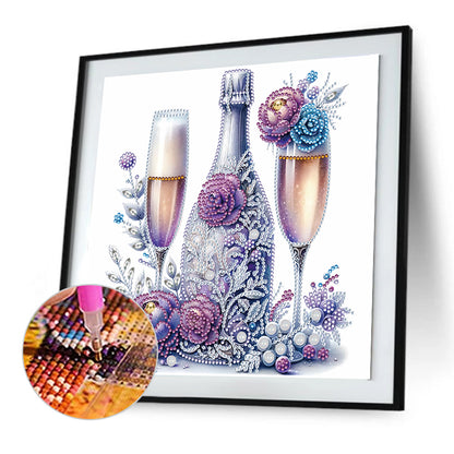 Celebration Champagne - Special Shaped Drill Diamond Painting 30*30CM