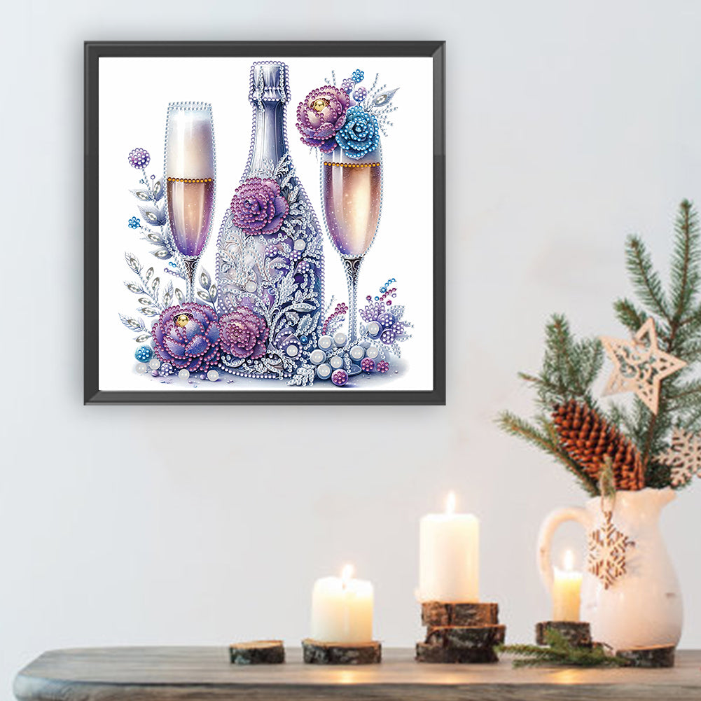 Celebration Champagne - Special Shaped Drill Diamond Painting 30*30CM