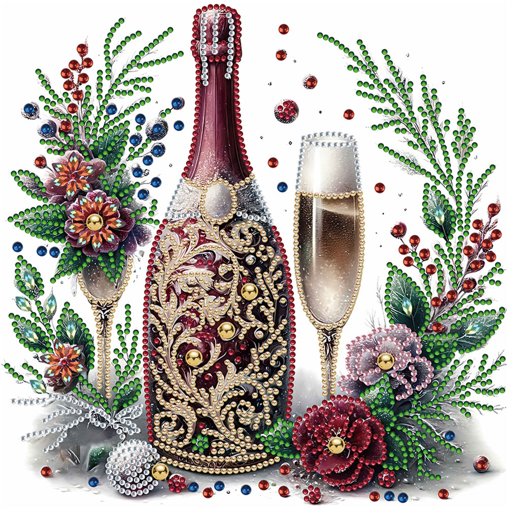 Celebration Champagne - Special Shaped Drill Diamond Painting 30*30CM