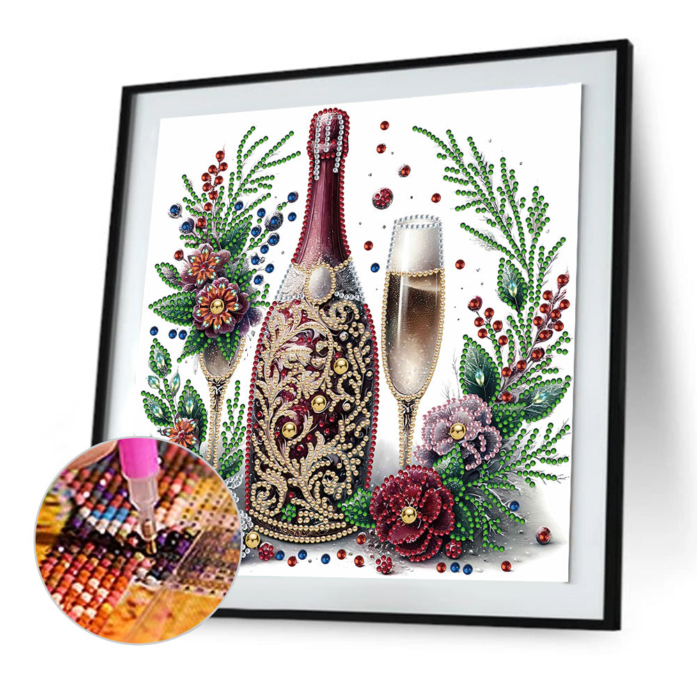 Celebration Champagne - Special Shaped Drill Diamond Painting 30*30CM