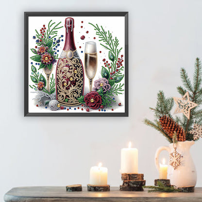 Celebration Champagne - Special Shaped Drill Diamond Painting 30*30CM