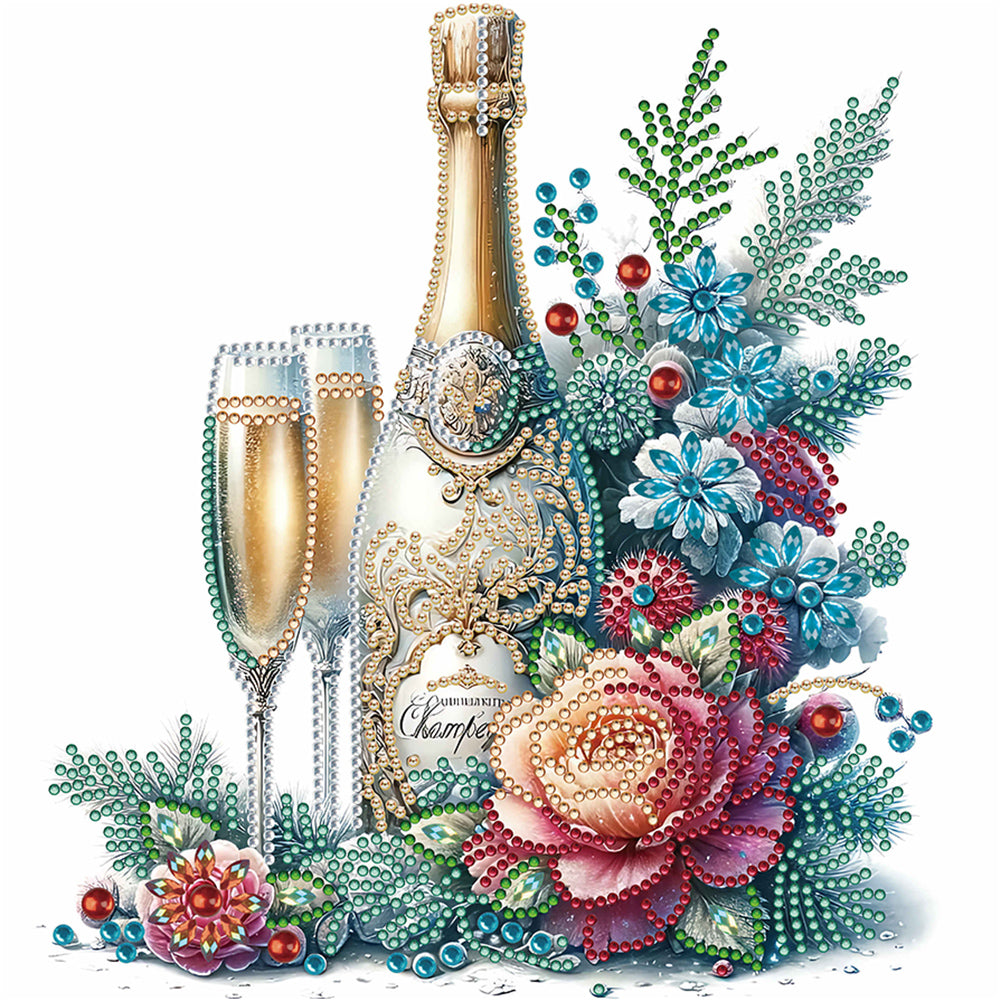 Celebration Champagne - Special Shaped Drill Diamond Painting 30*30CM