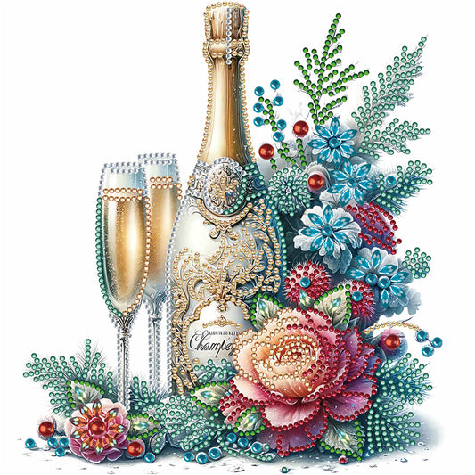 Celebration Champagne - Special Shaped Drill Diamond Painting 30*30CM