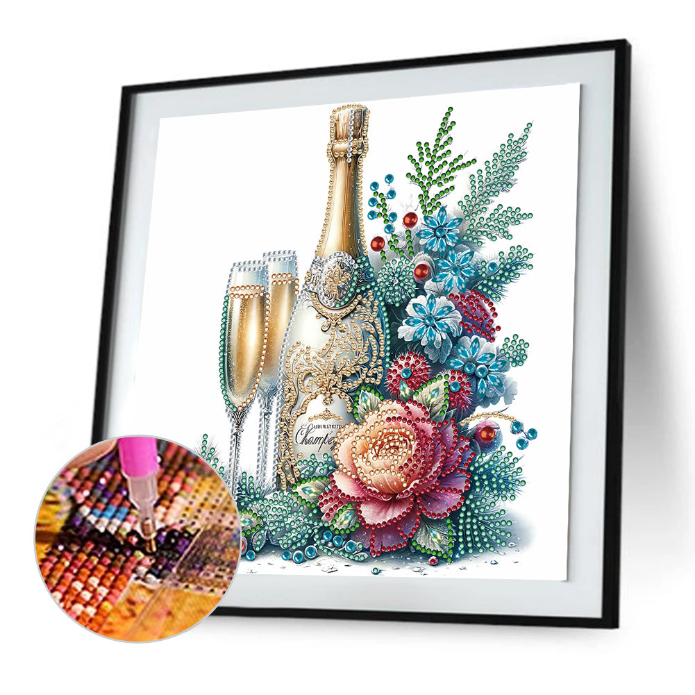 Celebration Champagne - Special Shaped Drill Diamond Painting 30*30CM