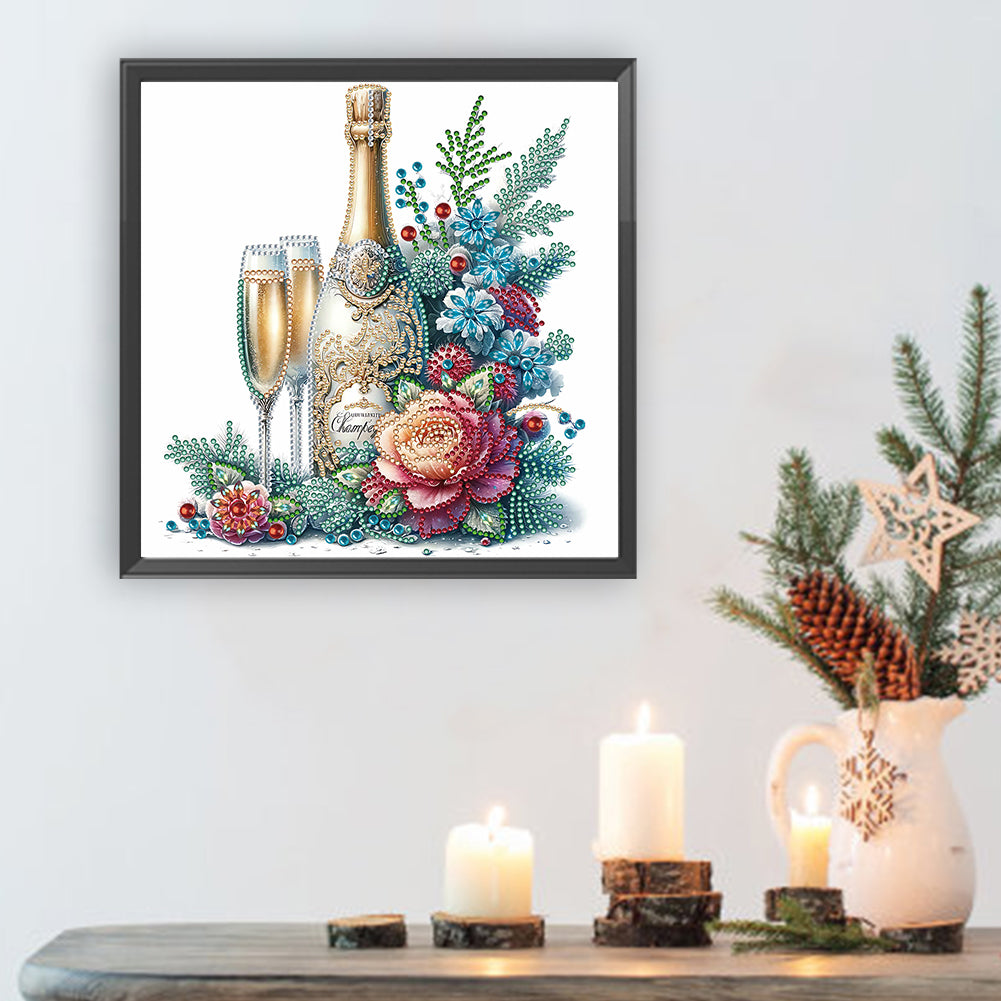 Celebration Champagne - Special Shaped Drill Diamond Painting 30*30CM