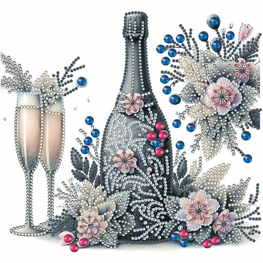 Celebration Champagne - Special Shaped Drill Diamond Painting 30*30CM