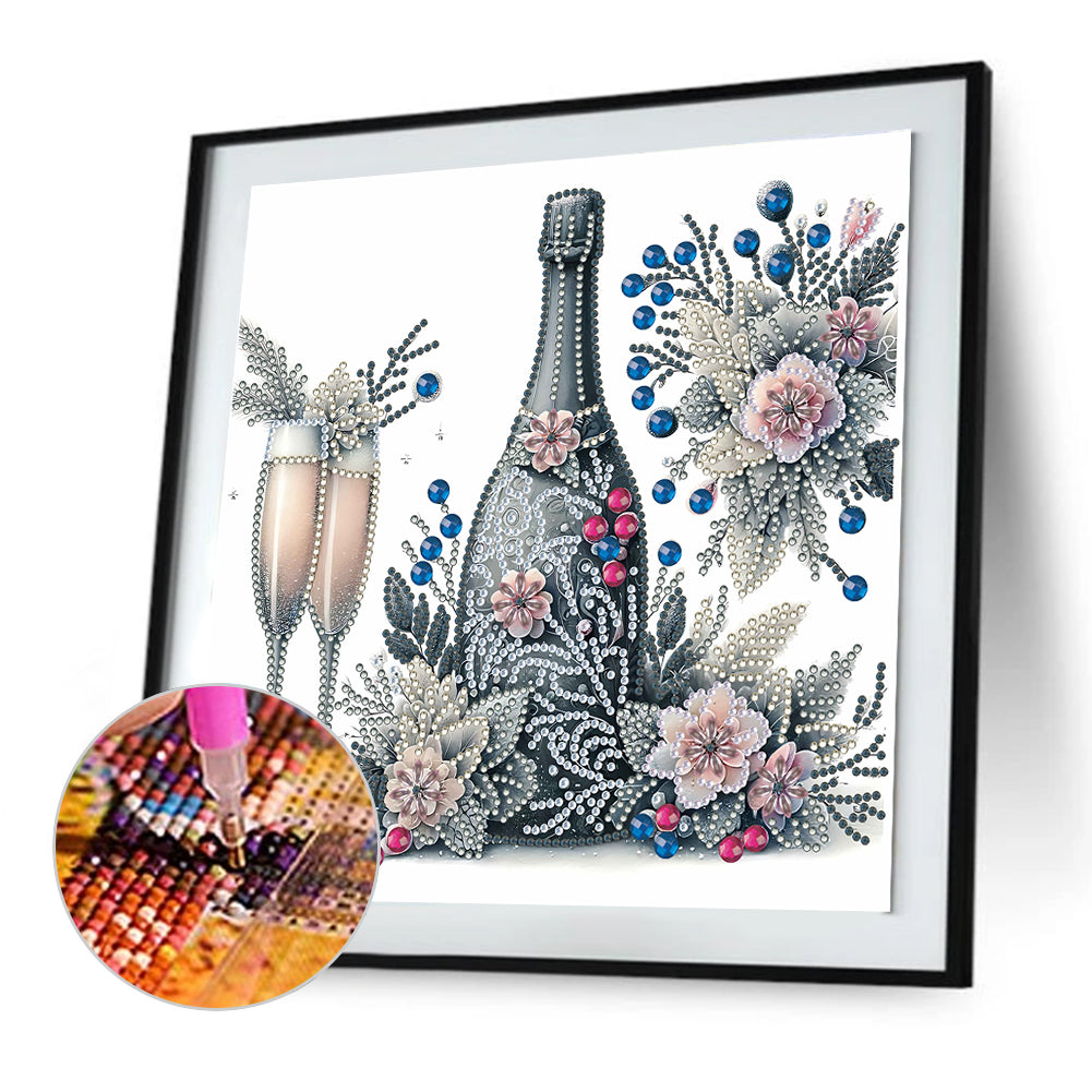 Celebration Champagne - Special Shaped Drill Diamond Painting 30*30CM