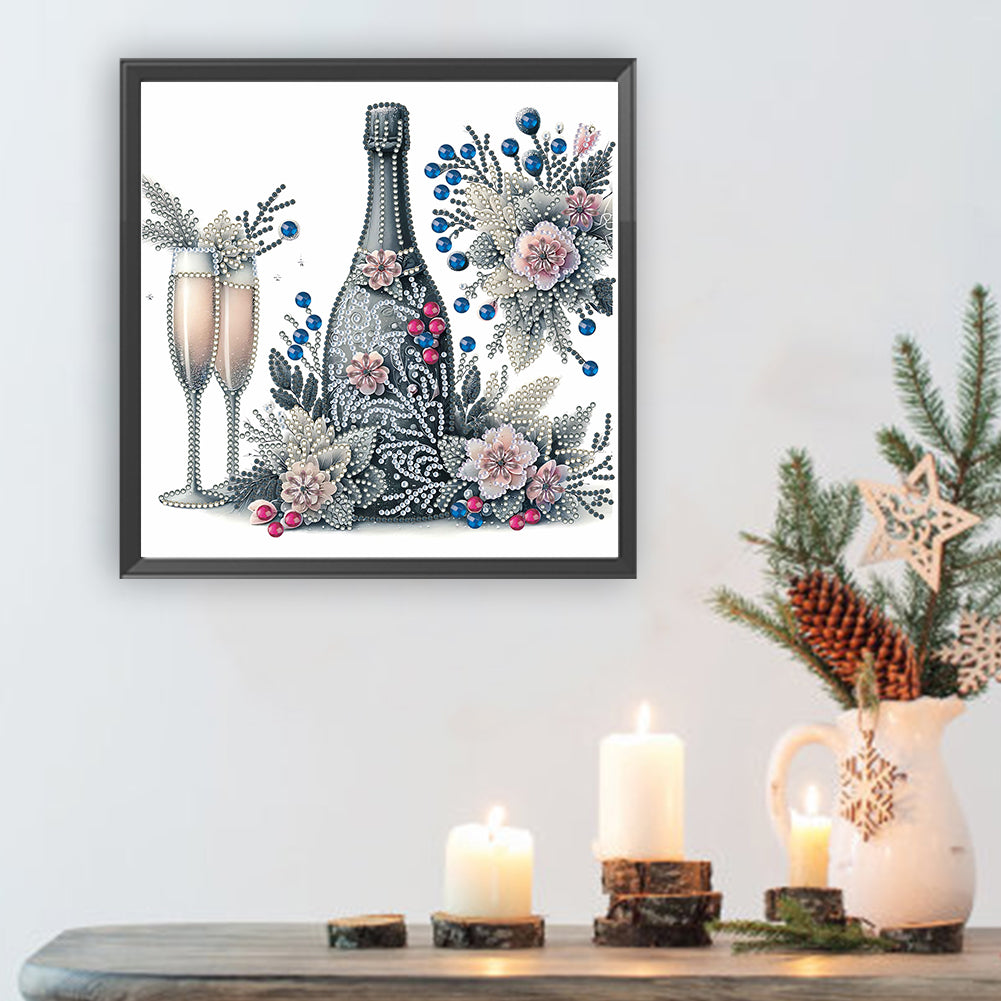 Celebration Champagne - Special Shaped Drill Diamond Painting 30*30CM