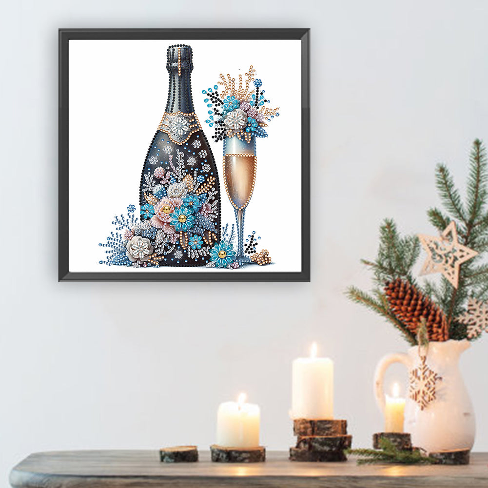 Celebration Champagne - Special Shaped Drill Diamond Painting 30*30CM