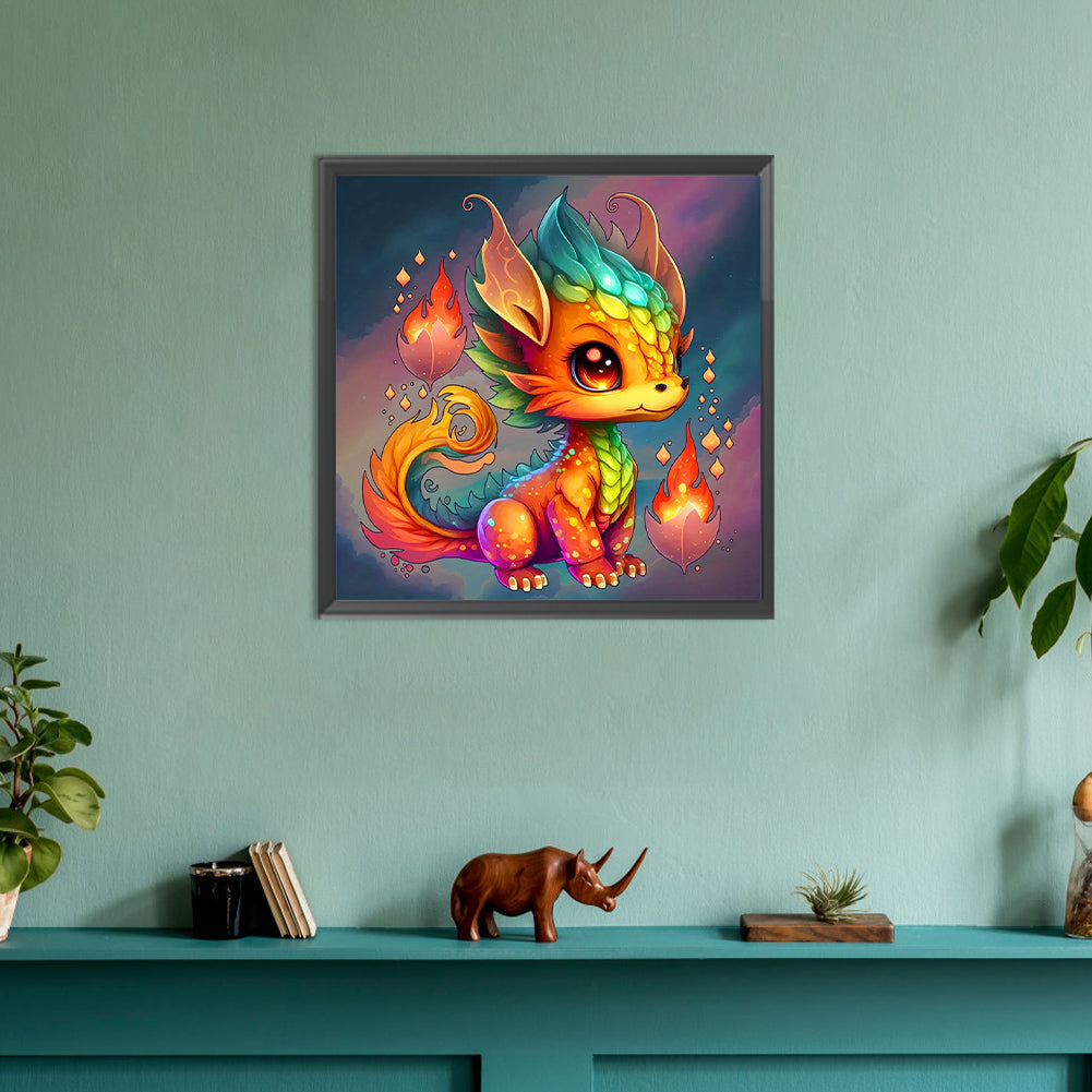 Fire Dragon - Full Round Drill Diamond Painting 30*30CM