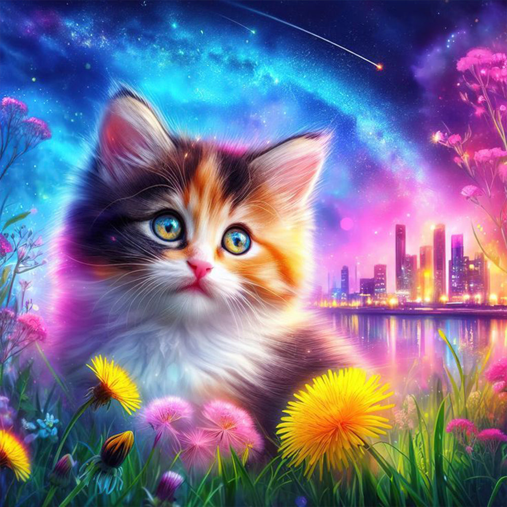 Galaxy Cat - Full Round Drill Diamond Painting 30*30CM