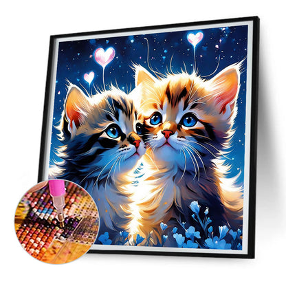 Two Cats - Full Round Drill Diamond Painting 30*30CM