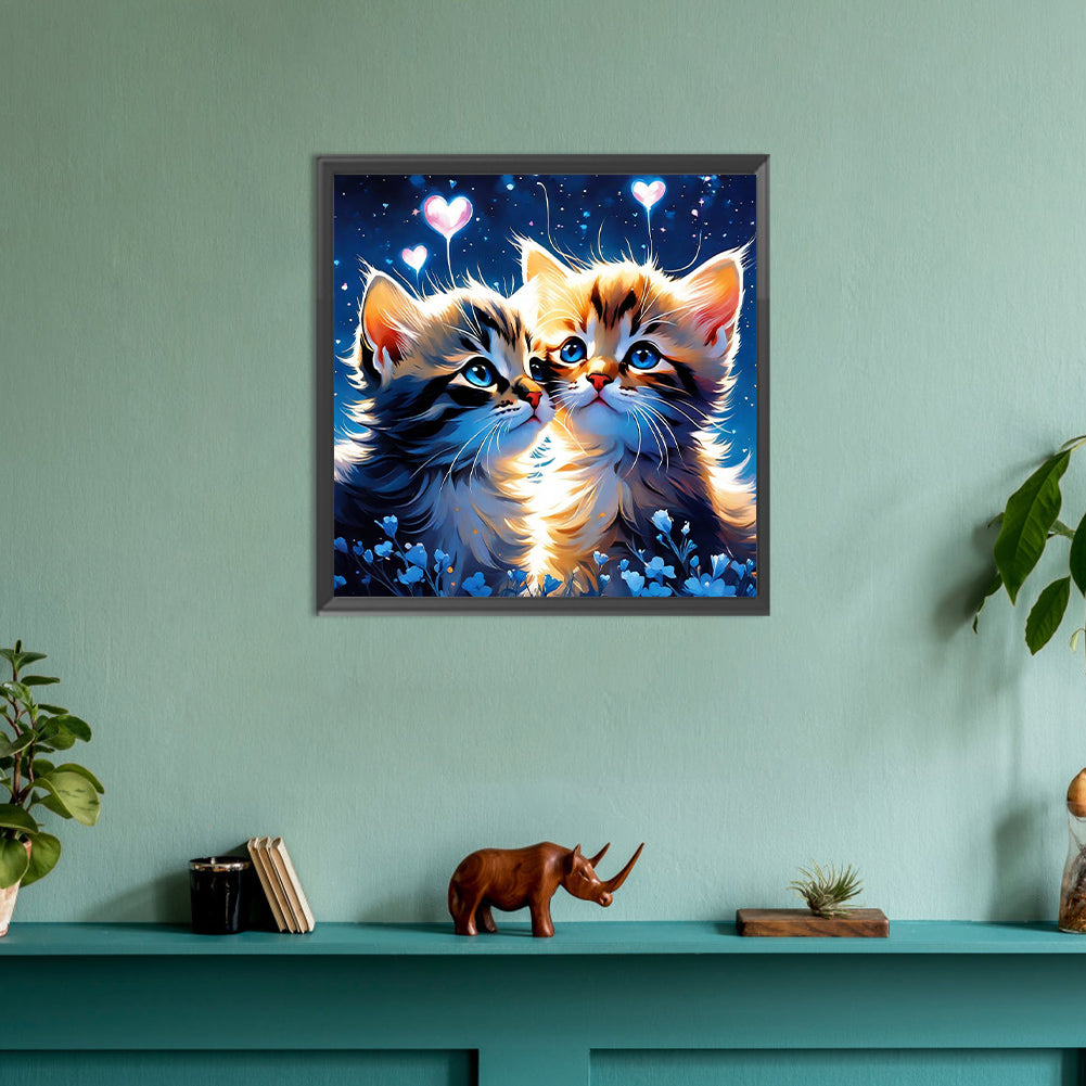 Two Cats - Full Round Drill Diamond Painting 30*30CM