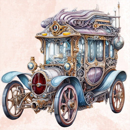 Steampunk Car - Full Round Drill Diamond Painting 30*30CM