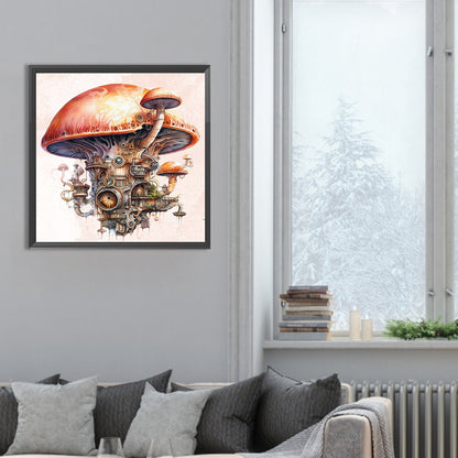 Steampunk Mushroom House - Full Round Drill Diamond Painting 30*30CM