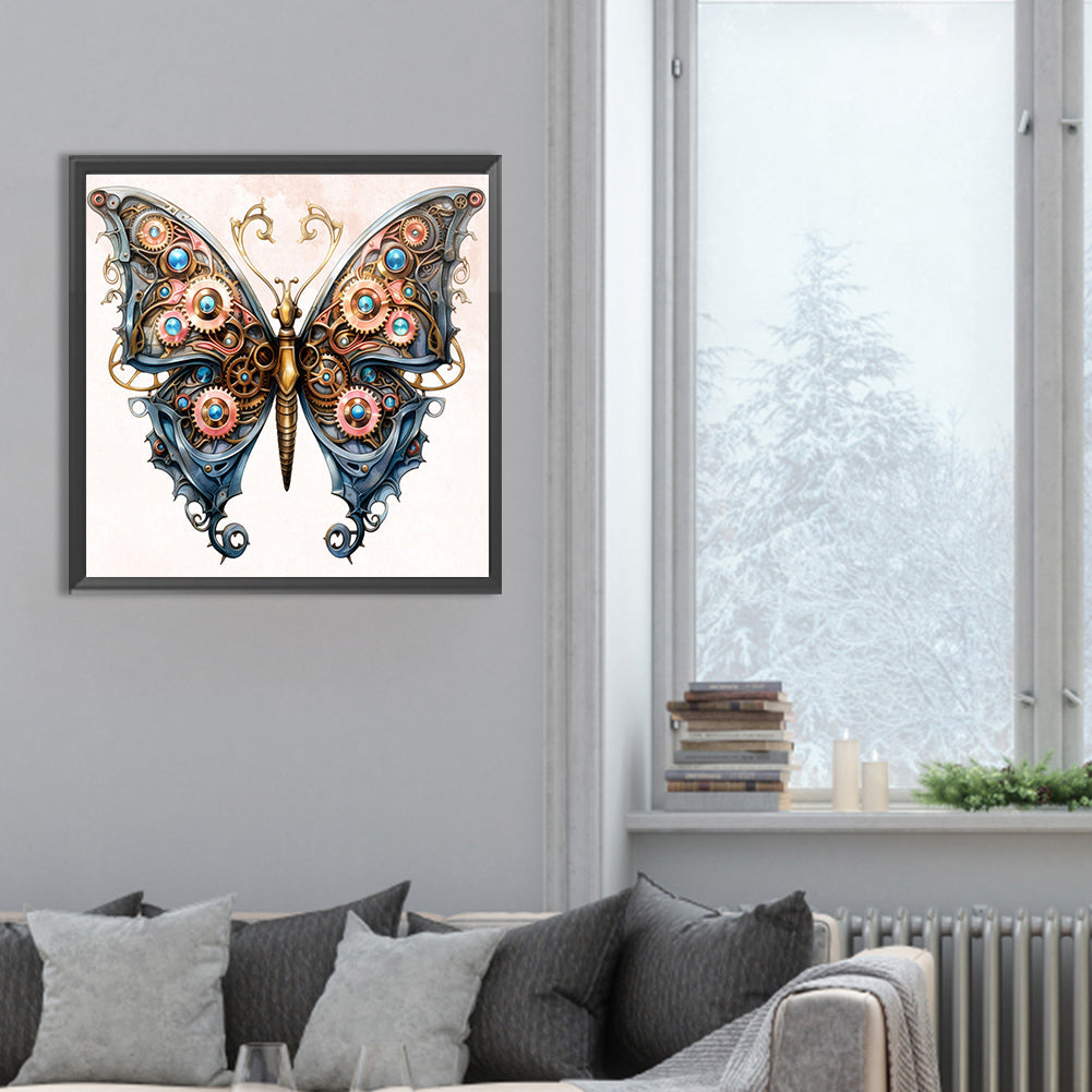 Steampunk Butterfly - Full Round Drill Diamond Painting 30*30CM