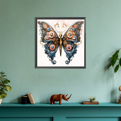 Steampunk Butterfly - Full Round Drill Diamond Painting 30*30CM