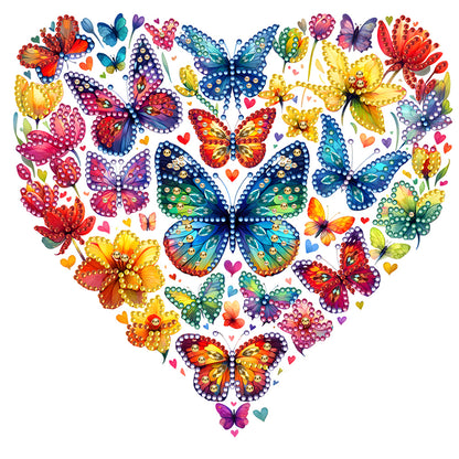 Butterfly Love Calligraphy And Painting - Special Shaped Drill Diamond Painting 30*30CM