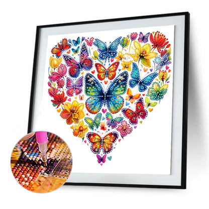 Butterfly Love Calligraphy And Painting - Special Shaped Drill Diamond Painting 30*30CM