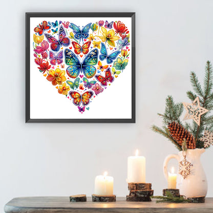 Butterfly Love Calligraphy And Painting - Special Shaped Drill Diamond Painting 30*30CM