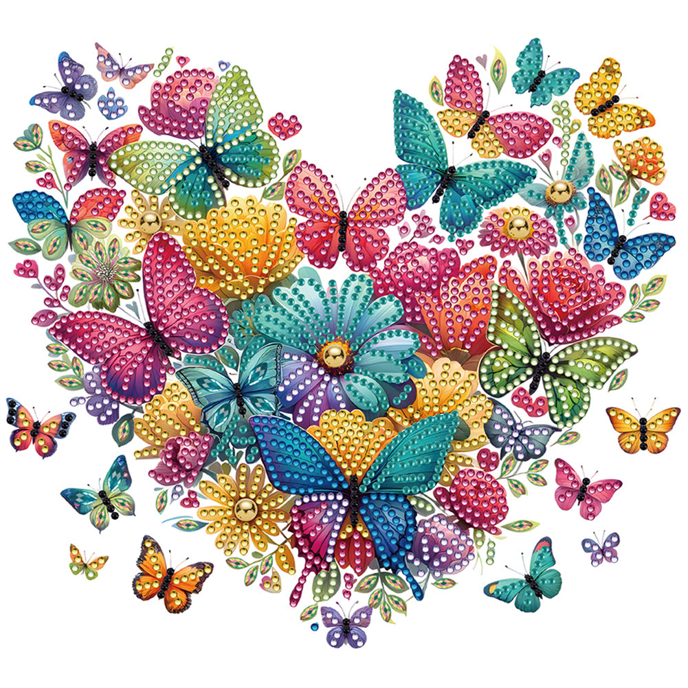 Butterfly Love Calligraphy And Painting - Special Shaped Drill Diamond Painting 30*30CM