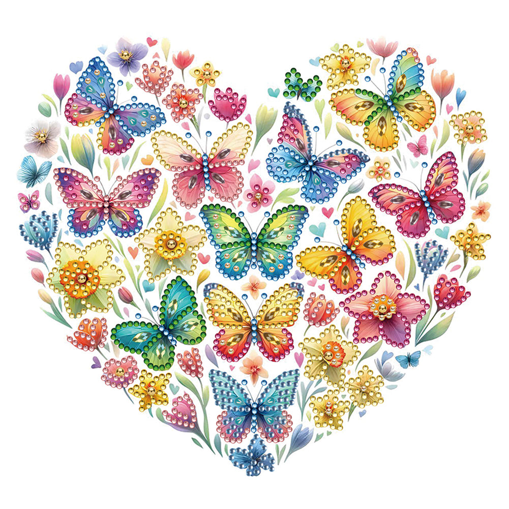 Butterfly Love Calligraphy And Painting - Special Shaped Drill Diamond Painting 30*30CM