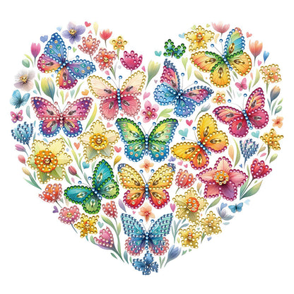 Butterfly Love Calligraphy And Painting - Special Shaped Drill Diamond Painting 30*30CM