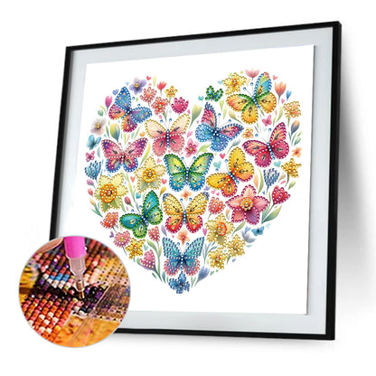 Butterfly Love Calligraphy And Painting - Special Shaped Drill Diamond Painting 30*30CM