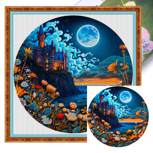 Seaside Castle - 11CT Stamped Cross Stitch 50*50CM