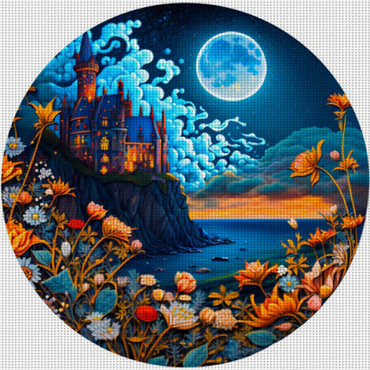 Seaside Castle - 11CT Stamped Cross Stitch 50*50CM