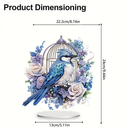 Bluebird Cage Diamond Painting Desktop Decoration for Home Office Desktop Decor