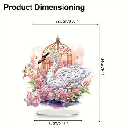 White Goose Cage Diamond Painting Desktop Decor for Home Office Desktop Decor