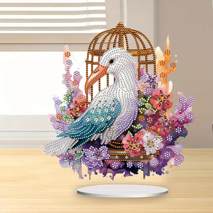 White Goose Cage Diamond Painting Desktop Decor for Home Office Desktop Decor