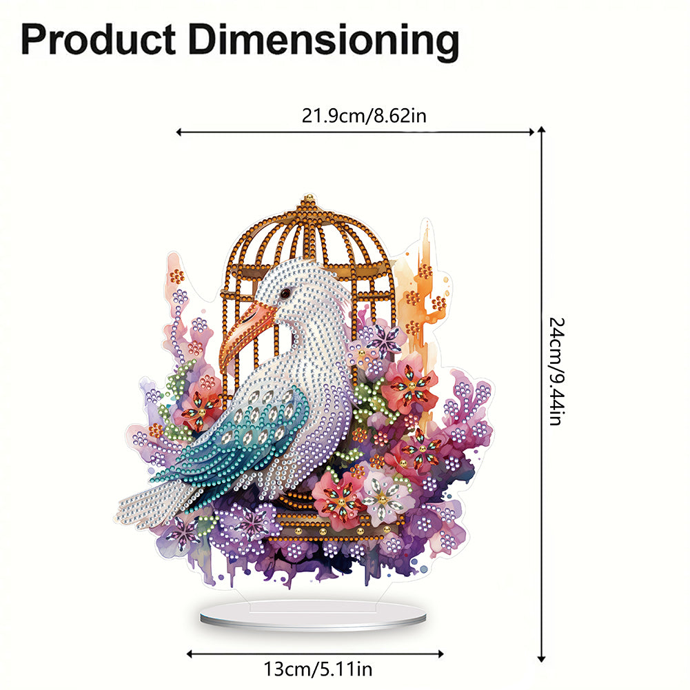 White Goose Cage Diamond Painting Desktop Decor for Home Office Desktop Decor