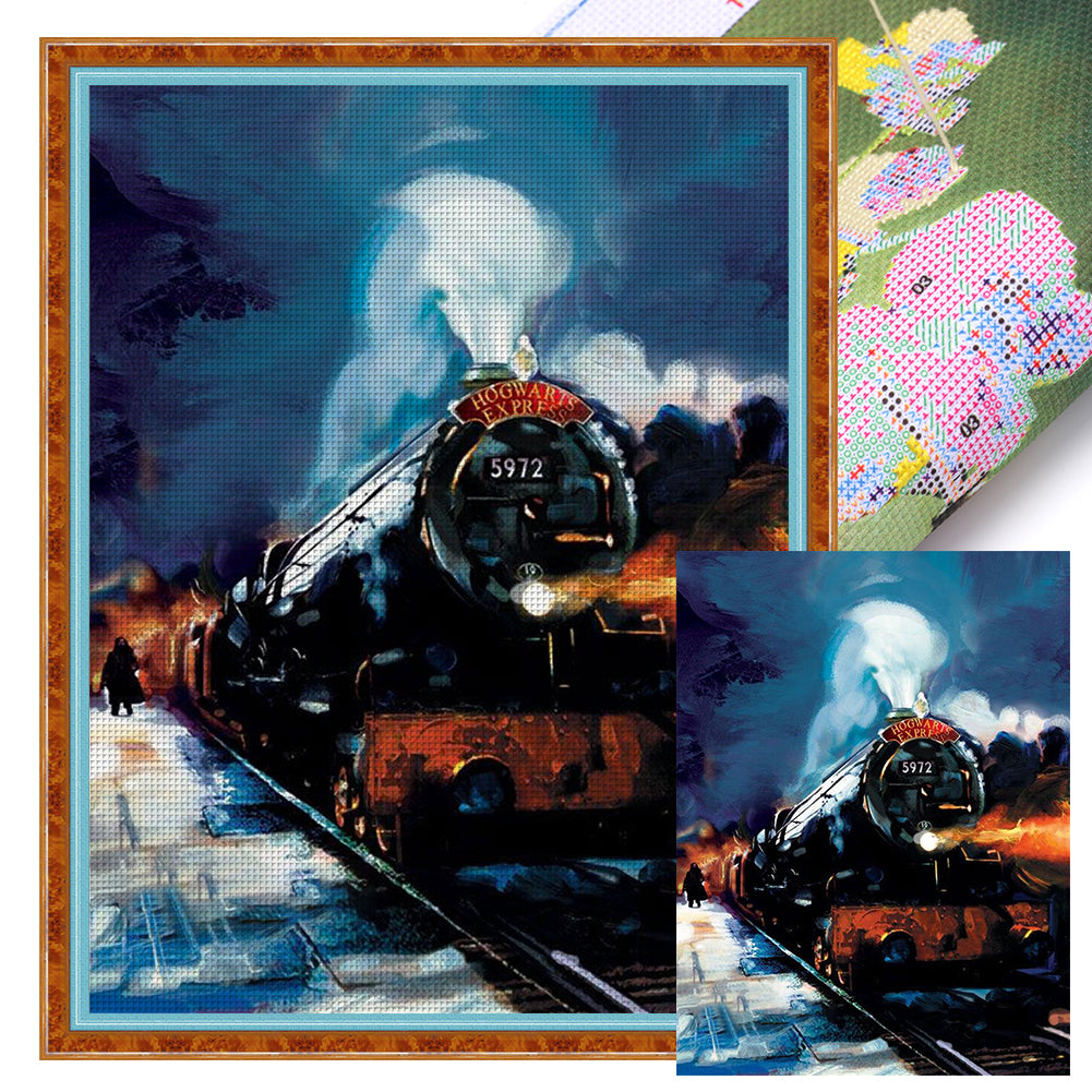 Train - 11CT Stamped Cross Stitch 50*65CM