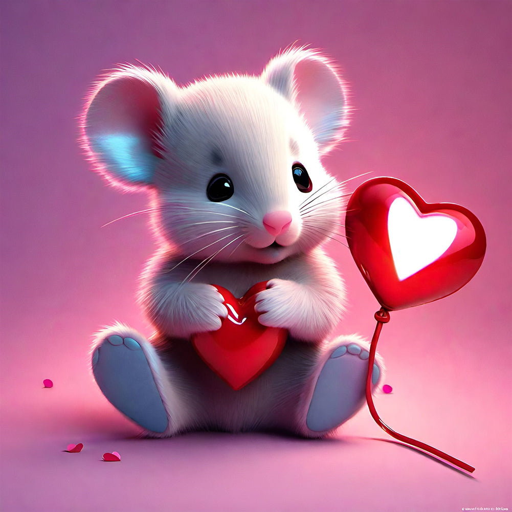 Caring Mouse - Full Square Drill Diamond Painting 30*30CM