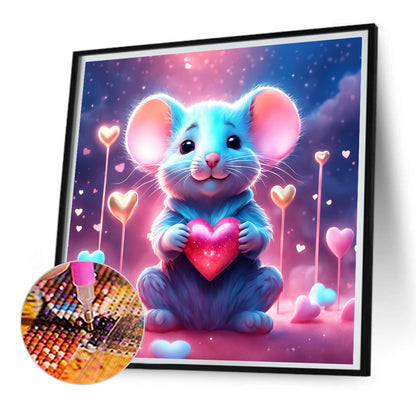Caring Mouse - Full Square Drill Diamond Painting 30*30CM