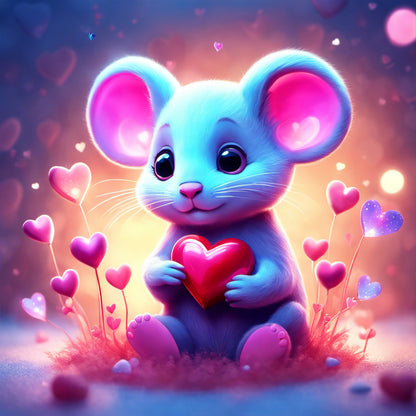 Caring Mouse - Full Square Drill Diamond Painting 30*30CM
