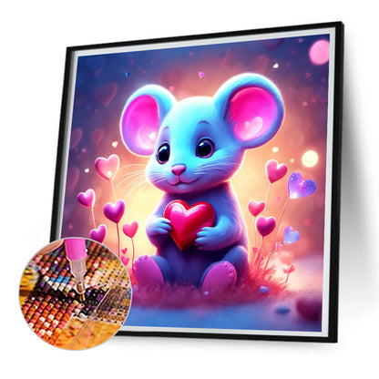 Caring Mouse - Full Square Drill Diamond Painting 30*30CM