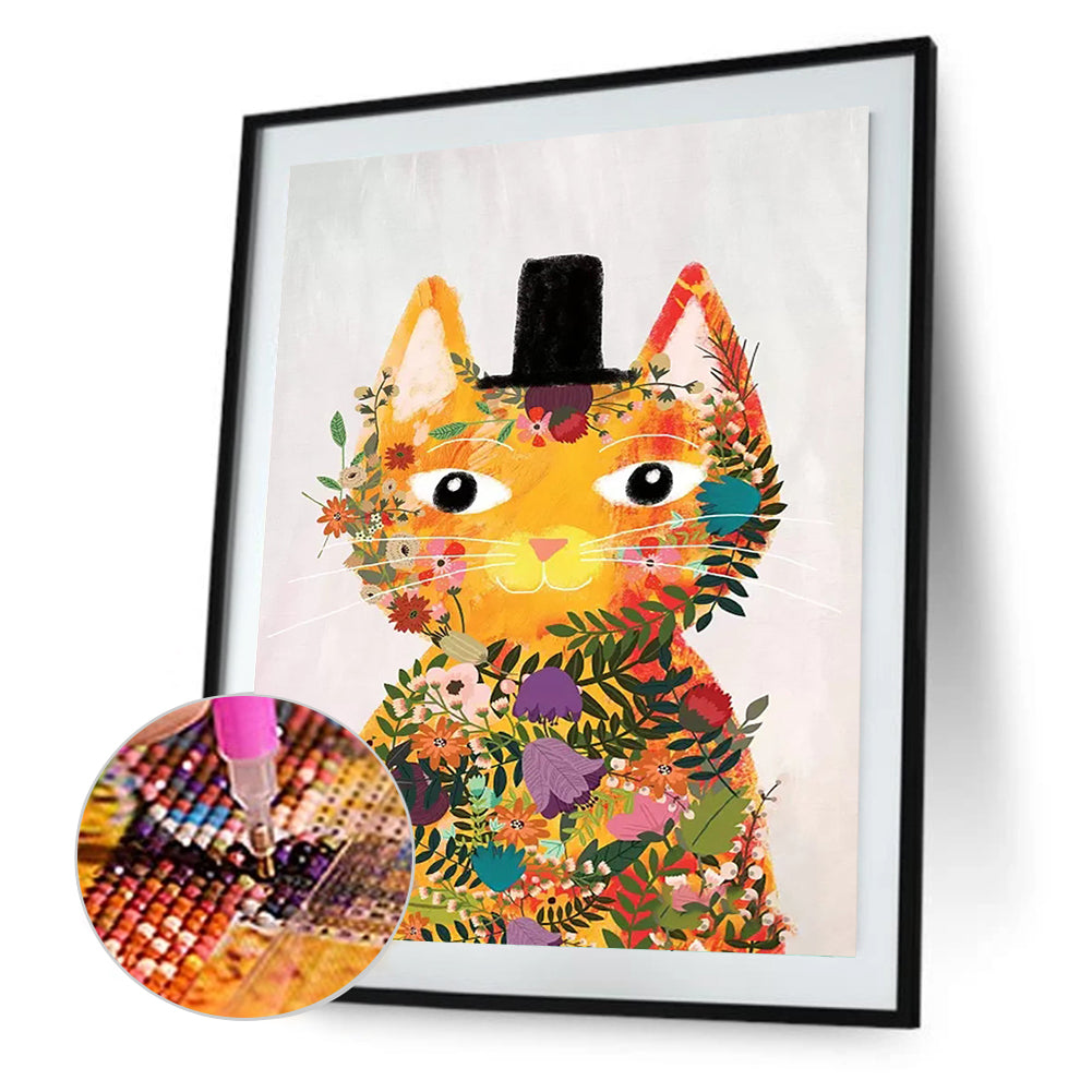 Tabby Cat - Full Round Drill Diamond Painting 40*50CM