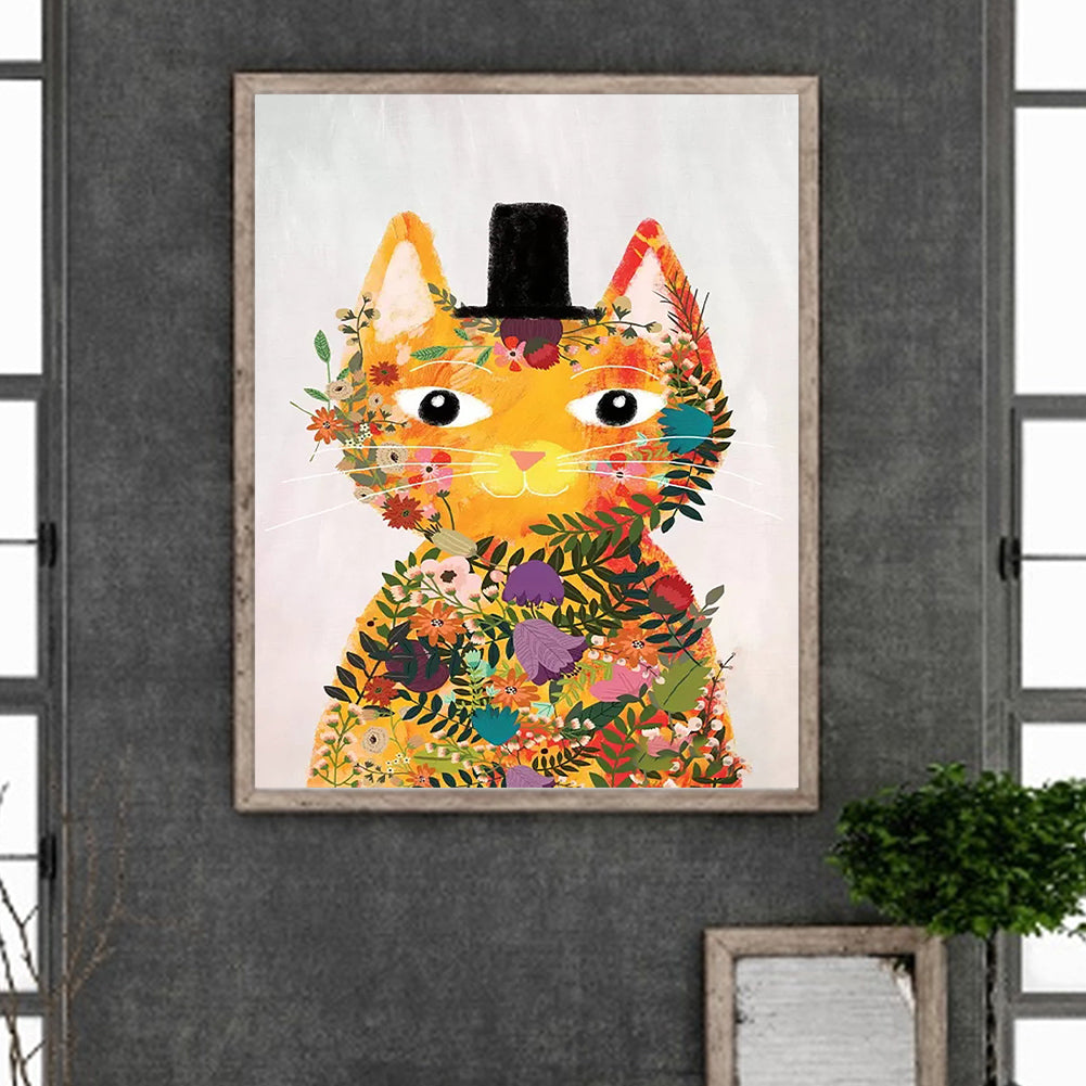 Tabby Cat - Full Round Drill Diamond Painting 40*50CM