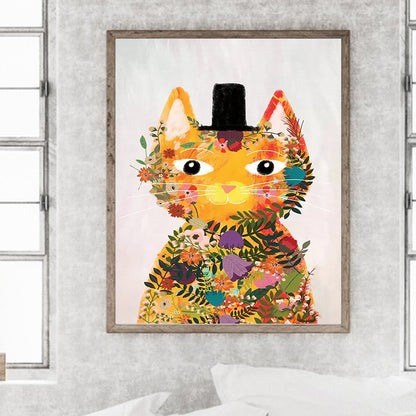 Tabby Cat - Full Round Drill Diamond Painting 40*50CM