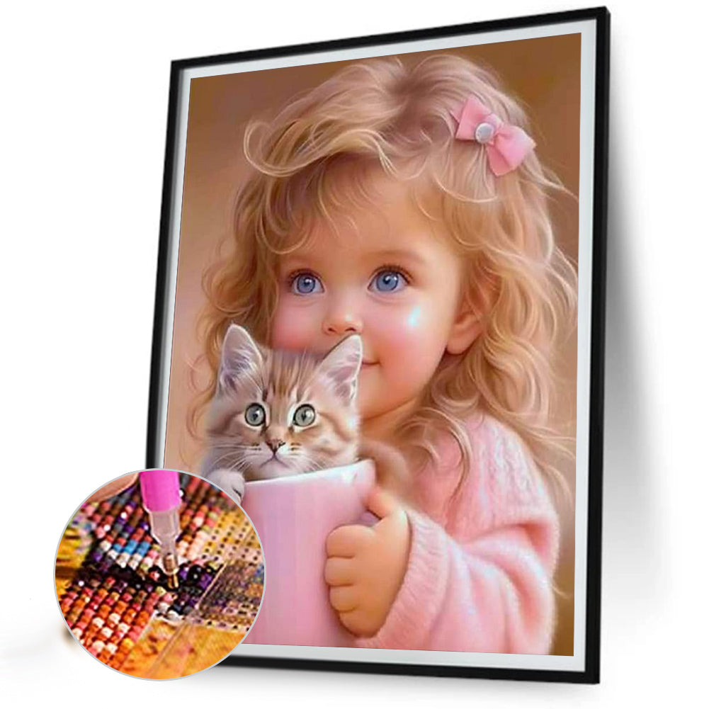 Sweet Cool Girl - Full Round Drill Diamond Painting 40*50CM